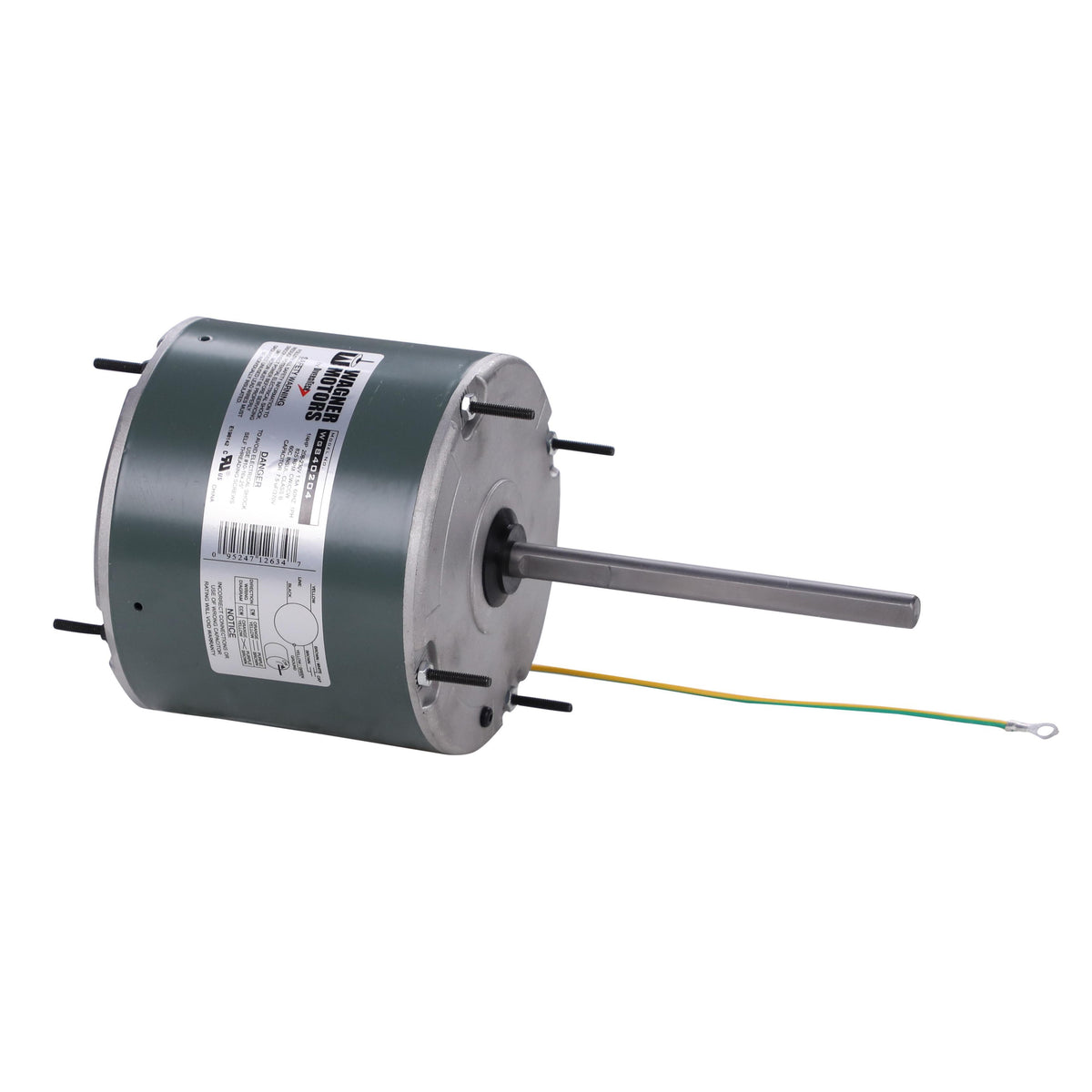 Wagner by Diversitech WG840468 Multi-Horsepower Direct Drive Furnace Blower Motor, 1/2, 1/3, 1/4, 1/5 hp, 208/230 V AC, 60 Hz, 1 ph, 48 Frame, 1075 rpm Speed, Belly Band/Shaft Up/Down Mount