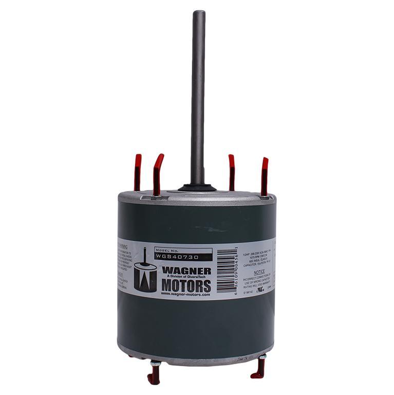 Wagner by Diversitech WG840731 Condenser Fan Motor, TEAO Enclosure, 3/4 hp, 208 to 230 V AC, 60 Hz, 1 ph, 48 Frame, 1075 rpm Speed, Belly Band/Shaft Up/Down Mount
