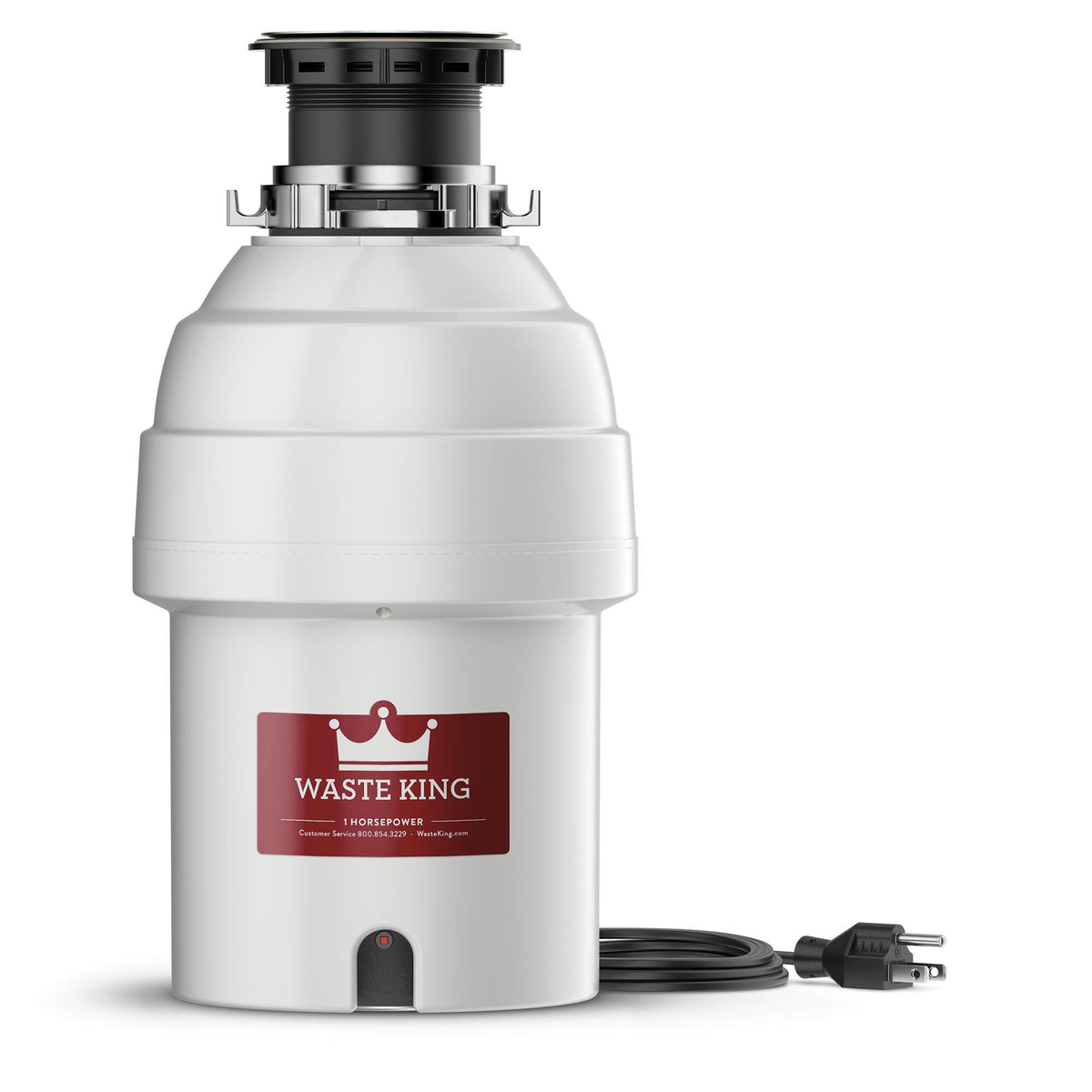 Waste King® L-8000 Legend Continuous Feed Garbage Disposal, 1-1/2 in Drain, 1 hp, 110 V, 2800 rpm Grinding, Import