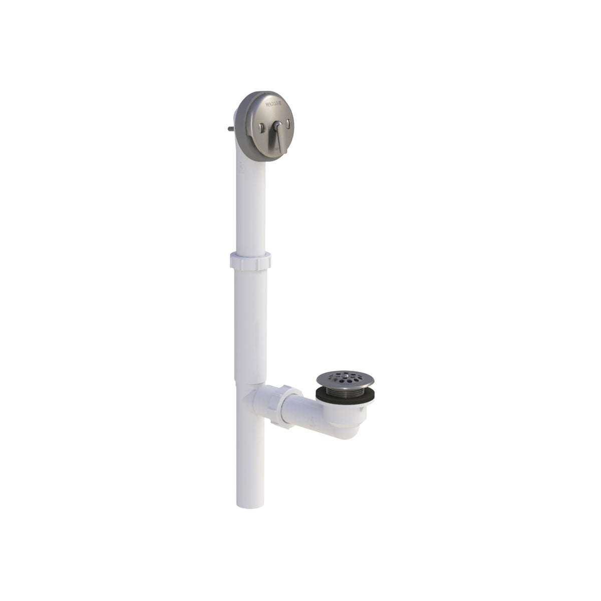 Watco® 500-TQ-PVC-BN Complete Bath Waste With Brushed Nickel QUICK ADJUST® Trip Lever Stopper, PVC, Domestic