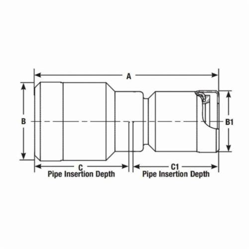 LF45 - 3/4 x 1/2" Quick Connect Reducing Union Connector