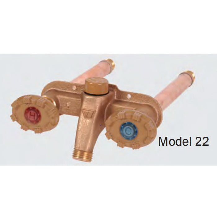Woodford® 22CP-8 Anti-Siphon Freezeless Hot and Cold Wall Faucet, 1/2 in, MNPT x Female C, 8 in THK Wall, 125 psi
