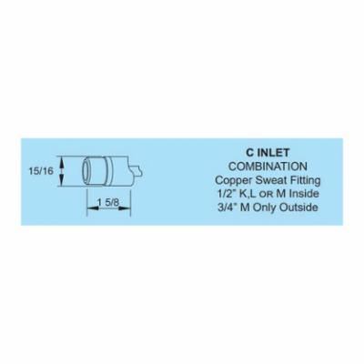 Woodford® C22C-4 Model C22 Freezeless Hot and Cold Wall Faucet, 1/2 or 3/4 in, Combination C, 4 in THK Wall, 125 psi, Domestic