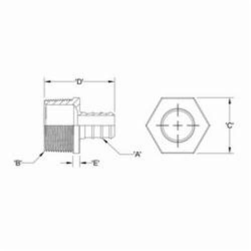 Zurn® QQMC77GX Adapter, 1-1/2 in Nominal, Barb x MNPT End Style, Brass, Import
