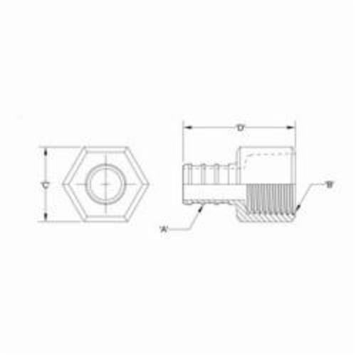 Zurn® QQUFC66GX Non-Swivel Hose Adapter, 1-1/4 in Nominal, Barb x FNPT End Style, Brass, Import