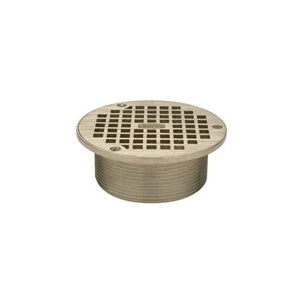 Zurn® ZB400-5B-CP Z400B Type B Retrofit Adjustable Round Strainer With Heel Proof Square Opening Grate, For Use With Z415 Floor Drain, 8 sq-in Open Area, 3-1/2-8 NPSM, Cast Iron