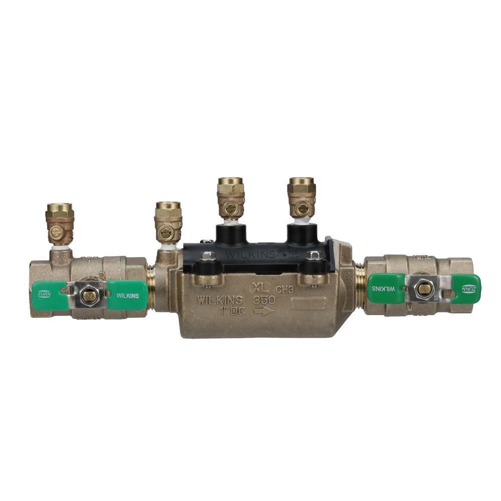 Zurn® Wilkins 1-350XL 350XL Composite Vessel Valve Assembly, 1 in Nominal, FNPT End Style, Quarter-Turn Ball Valve, Bronze Body, Dual Check, Import