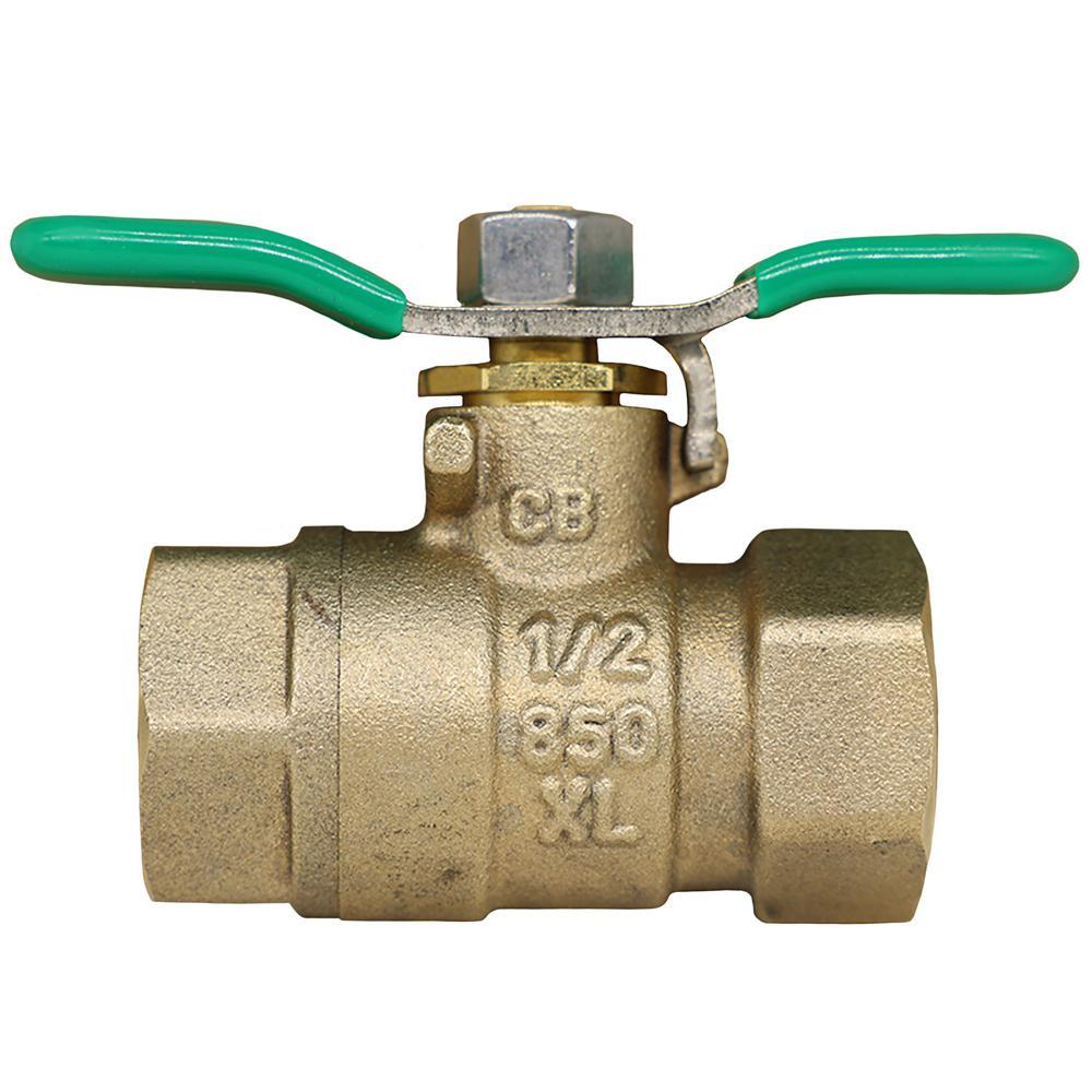 Zurn® Wilkins 1-850 Ball Valve With Handle, 1 in Nominal, FNPT End Style, Bronze Body, Full Port, Virgin TFE/PTFE Softgoods