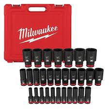 29PC SHOCKWAVE™ Impact Duty 1/2" Drive Metric Deep 6 Point Socket Set