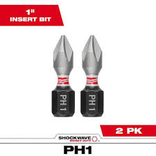 SHOCKWAVE™ Impact Duty 1" Phillips #1 Insert Bits (2 PK)