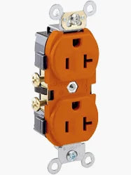 20A 125V ISO GRD ORANGE DUPLEX