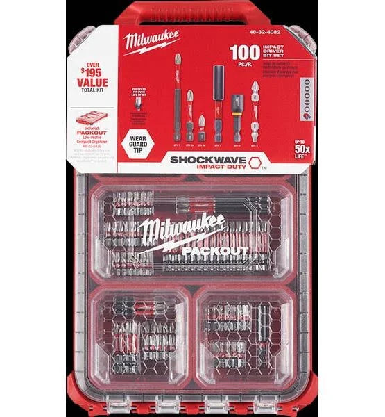 100PC SHOCKWAVE™ Impact Duty Driver Bit PACKOUT™ Set