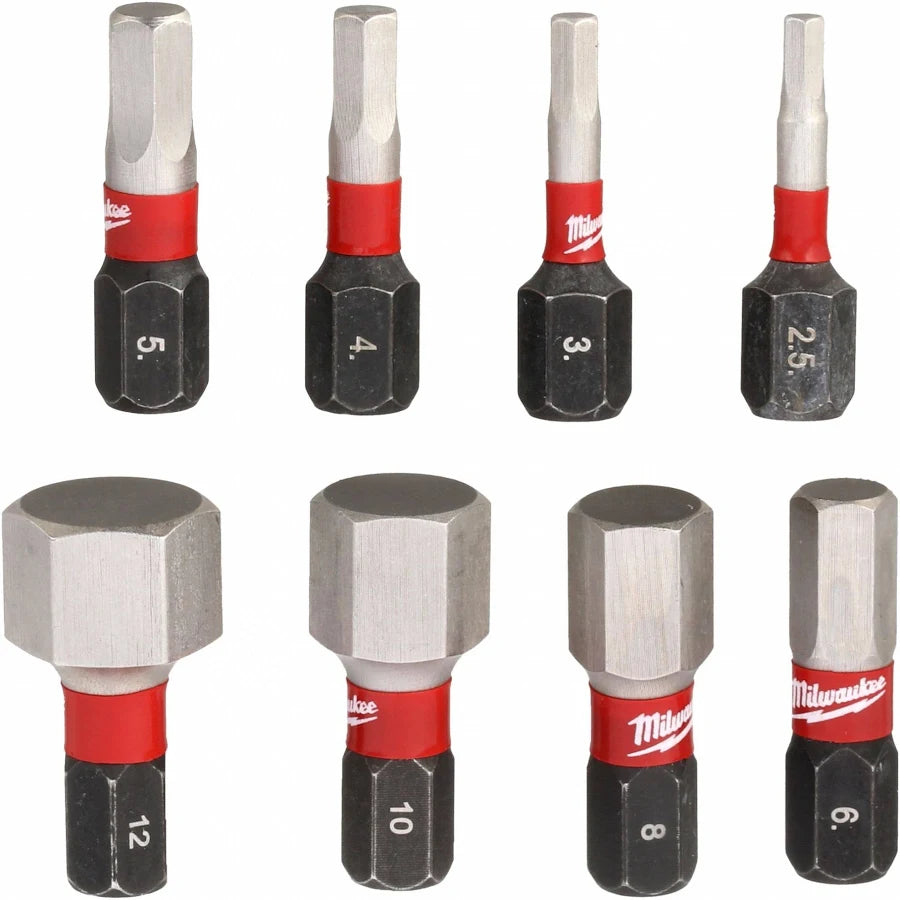 8PC SHOCKWAVE™ Impact Duty 1" METRIC HEX Impact Duty Bit Set