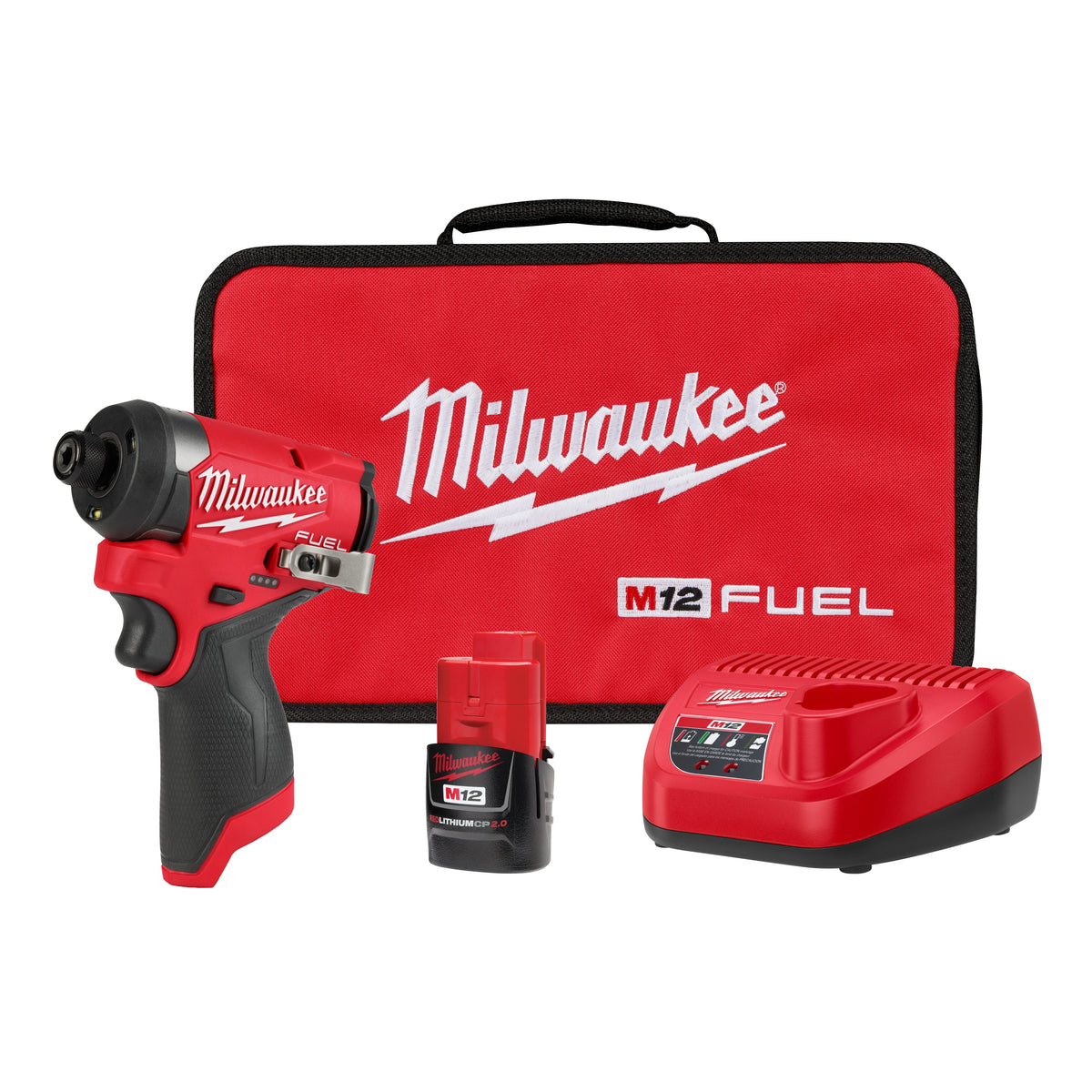Milwaukee® 3453-21 M12 FUEL™ Impact Driver, 1/4 in Drive Hex Drive, 4000 bpm, 1300 in-lb Torque Rating, 12 V