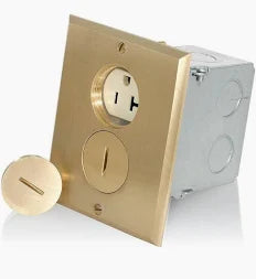 BRASS DUPLEX FLOOR BOX PLATE