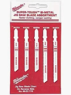 5Pc T-Shank Bi-Metal Jig Saw Blade Set
