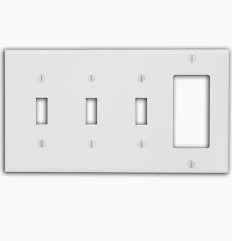 4G WHITE PLATE 3 TOGGLE 1-DECO