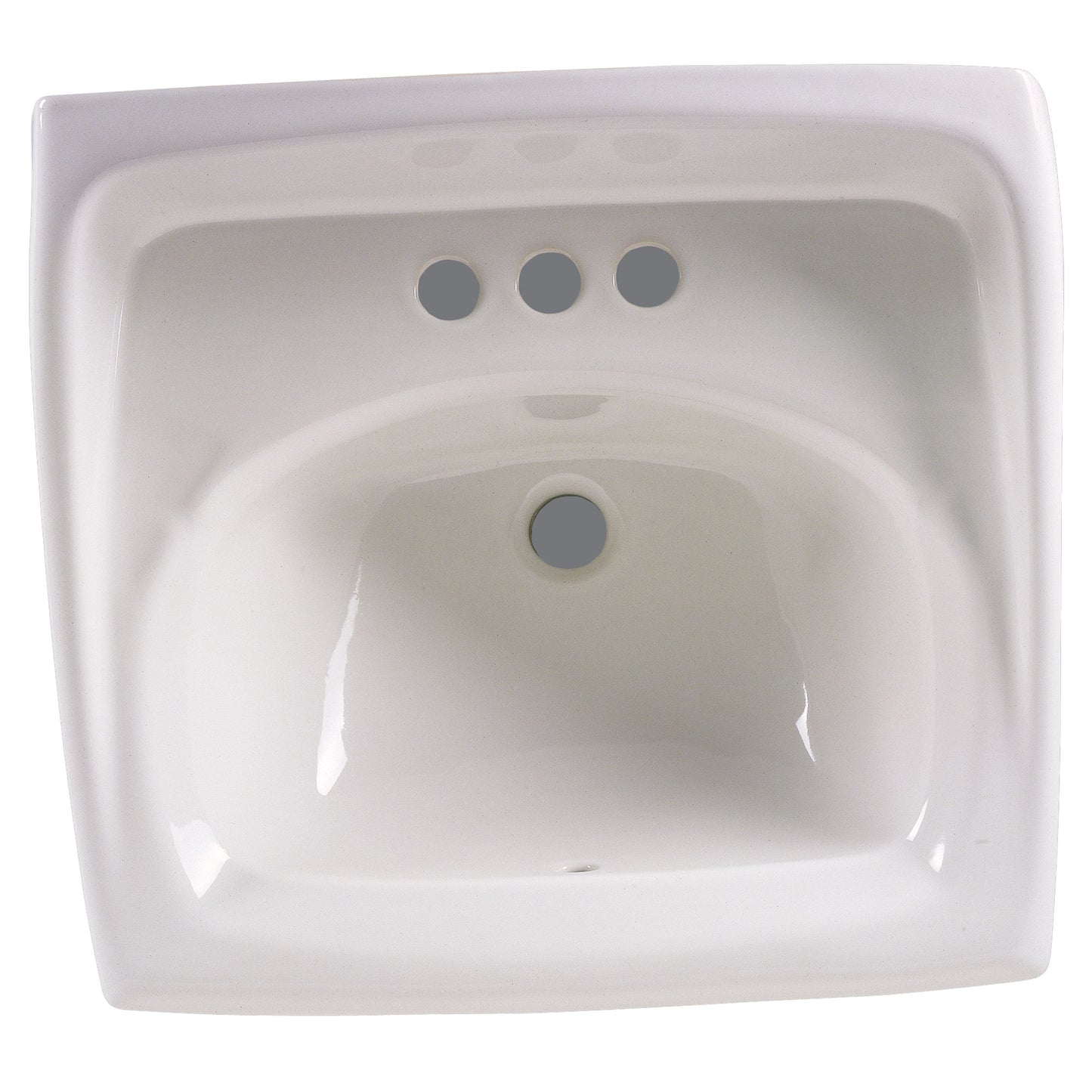 Lucerne Wall-Mount Lavatory Sink with 4-Inch Faucet Holes, White