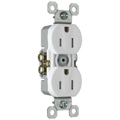 15A WHT DPLX Receptacle