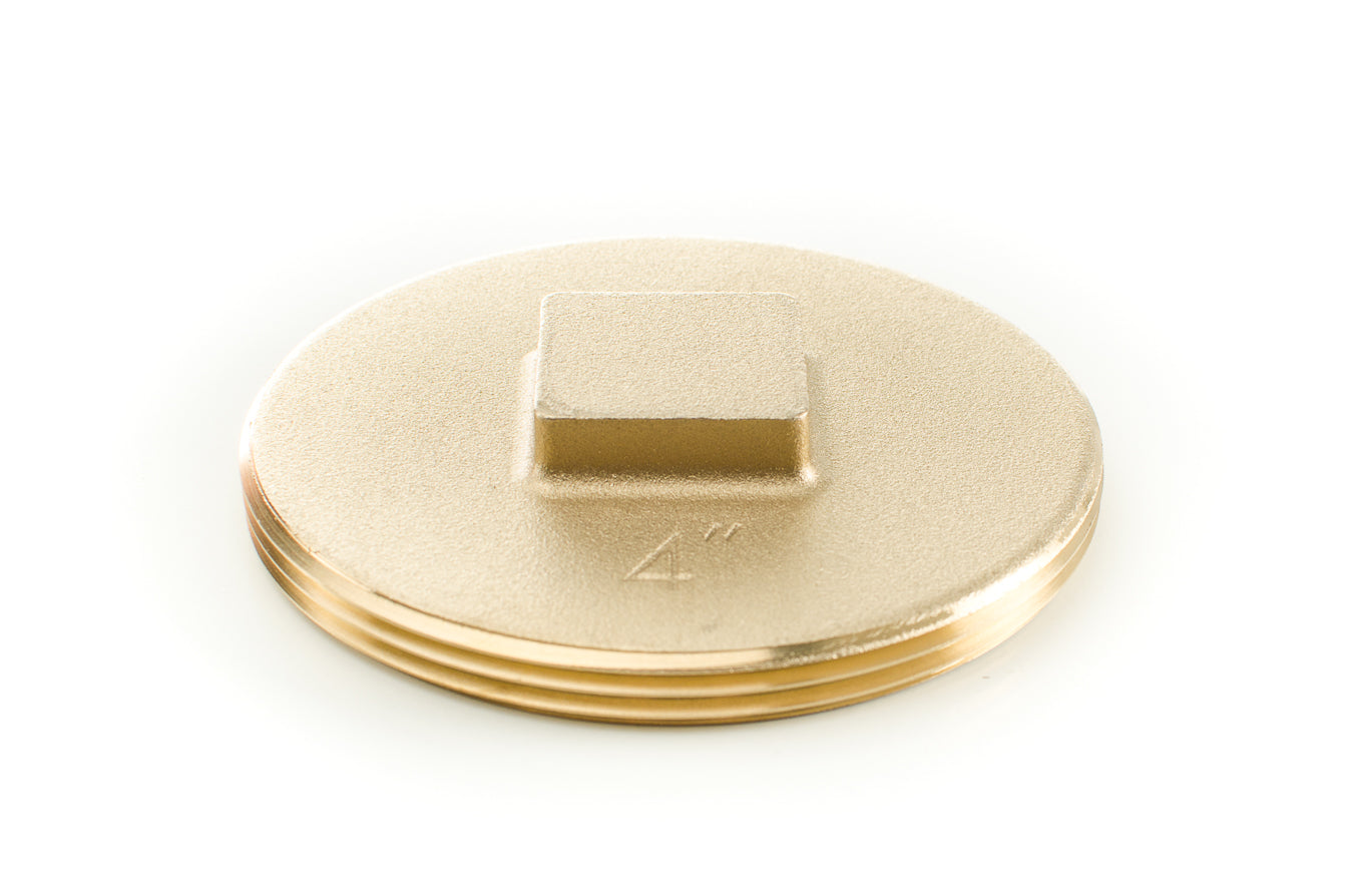 4" SO BRASS CLEAN OUT PLUG SQR