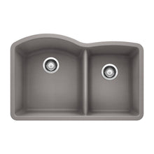 Metallic Gray DIAMOND SILGRANIT 60/40 Double Bowl Undermount Kitchen Sink - 32" X 21"