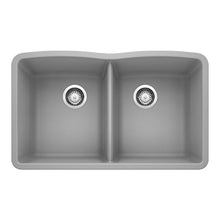 Diamond Silgranit 50/50 Double Bowl Undermount Kitchen Sink, 32", Truffle