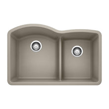 Truffle DIAMOND SILGRANIT 60/40 Double Bowl with Low Divide Undermount Kitchen Sink, 32" X 21"