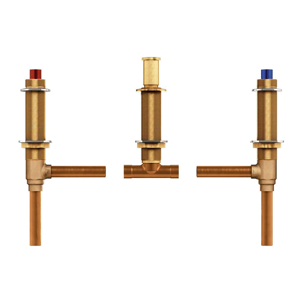 Brass Two Handle 3-Hole Roman Tub Valve Adjustable 1/2-Inch CC Connection