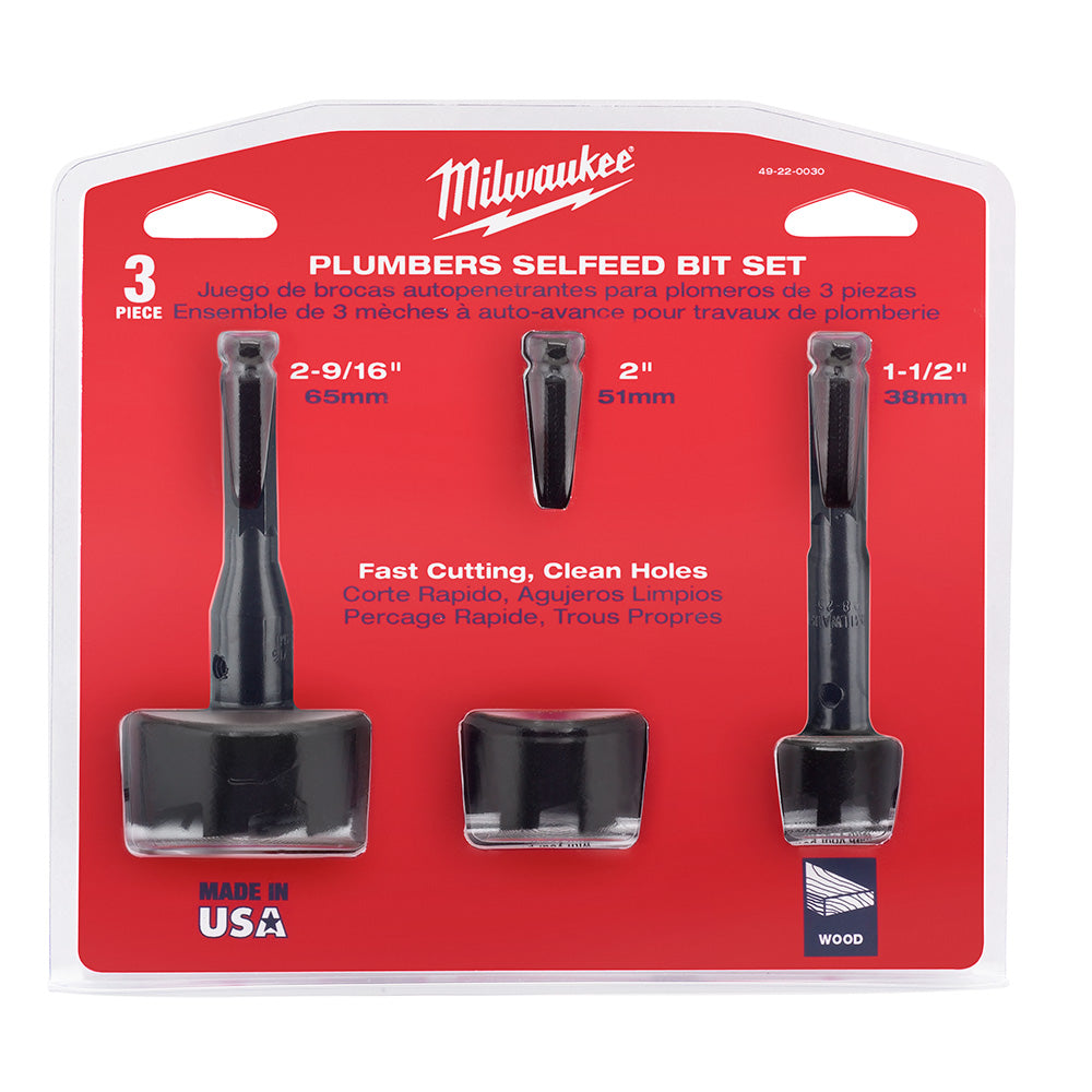 3 PC SELF FEED BIT PLUMBERS SE
