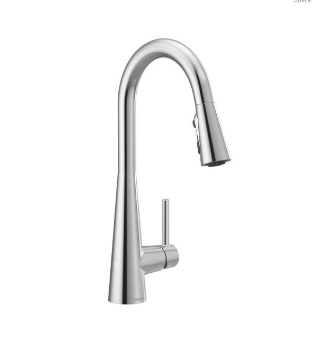 Sleek Chrome Pulldown Kitchen Faucet