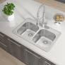 33X22X8 4H DBL BOWL SINK 20GA