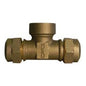 A.Y. McDonald 5183-351, 74764Q 1 1/2 Tee, 1-1/2 in Nominal, Q CTS x Q CTS x FNPT End Style, Cast Brass