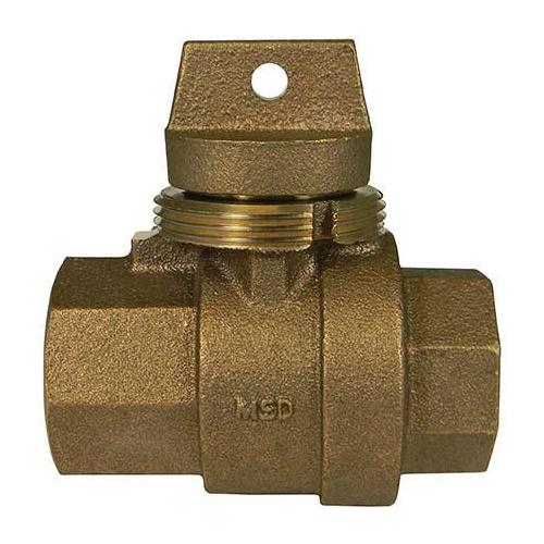 A.Y. McDonald 5129-192 Minneapolis Pattern Ball Curb Stop, 1 in, FNPT, Brass Body, EPDM Softgoods