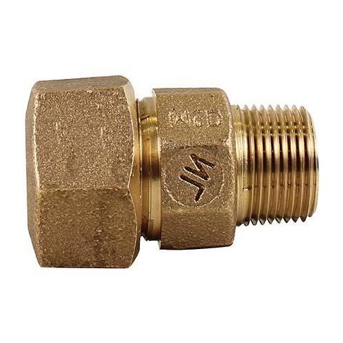 A.Y. McDonald 5130-199, 74753T Octagonal Straight Coupling, 1-1/2 in Nominal, T CTS Compression x MNPT End Style, Brass, Domestic