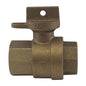 1" Ball Curb Stop - Brass Body