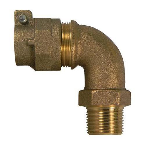 A.Y. McDonald 5142-000, 74779M-22 1/4 Bend Elbow, 1 x 3/4 in Nominal, -22 Mac-Pak CTS Compression x MNPT End Style, Brass, Domestic