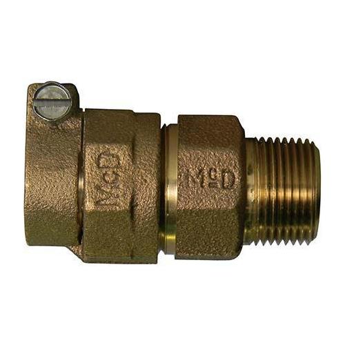 A.Y. McDonald 5142-171, 74753-44 Octagonal Straight Coupling, 1 in Nominal, -44 PVC Mac-Pak Compression x MNPT End Style, Copper, Domestic
