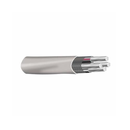 Southwire® 13105201 Type SER Service Entrance Cable With Grounding Wire, Reel Packaging, 600 V AC, (4) 2/0-2/0-2/0-1 AWG Stranded Aluminum Conductor, 500 ft L, Gray