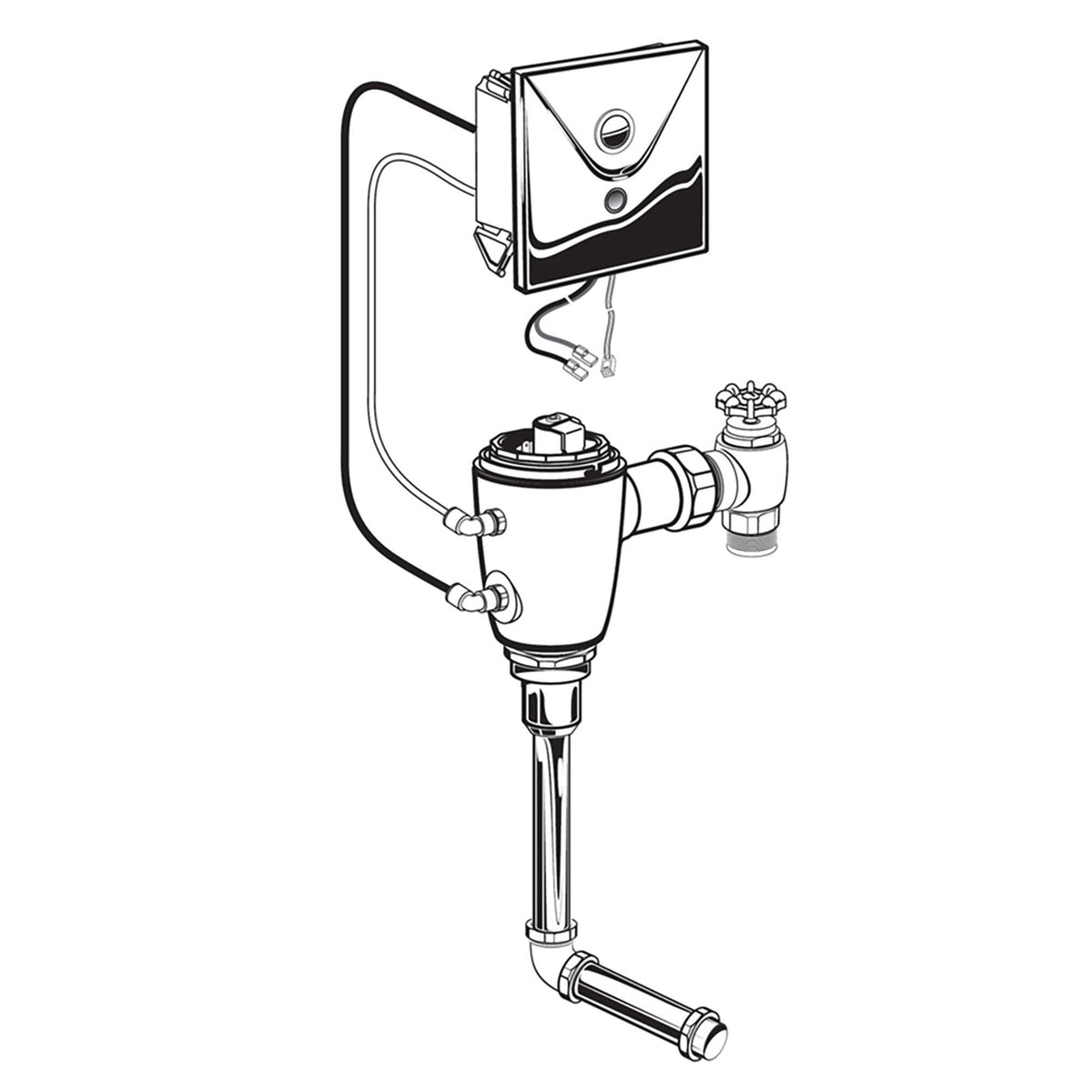 American Standard 606B310.007 Selectronic® Base Model Concealed Flush Valve, 1 gpf, 3/4 in Inlet, 3/4 in Spud, 20 psi Flowing/80 psi Static, Import