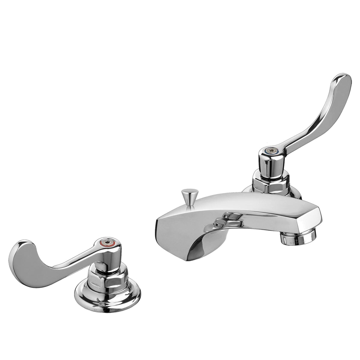 American Standard 6500175.002 Monterrey® Widespread Bathroom Faucet, 0.5 gpm Flow Rate, 2-1/4 in H Spout, 8 in Center, Polished Chrome, 2 Handles, Import