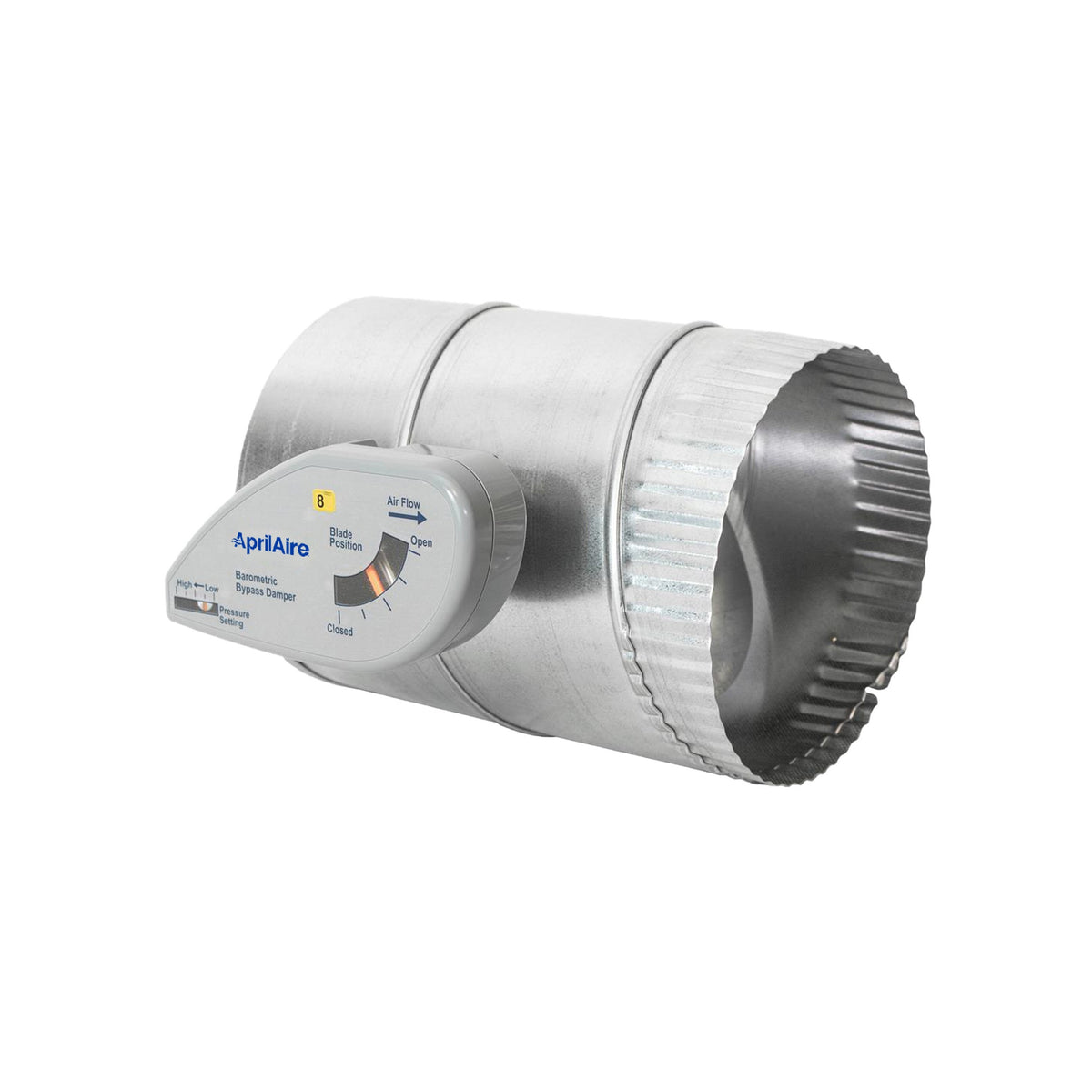 Barometric Bypass Damper - 8" Dia - Steel