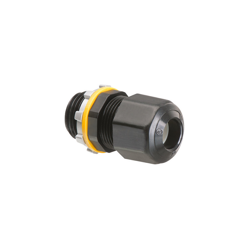Arlington LPCG50 Low Profile Liquidtight Oiltight Strain Relief Cord Connector, 1/2 in Trade, 0.2 to 0.472 in Cable Openings, Nylon/Polyethylene/Santoprene™/Zinc