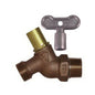 Arrowhead Brass 251LKLF Heavy Duty No-Kink Hose Bib With Loose Key, 1/2 x 3/4 in Nominal, MNPT x Hose End Style, Red Brass Body, T-Handle Actuator