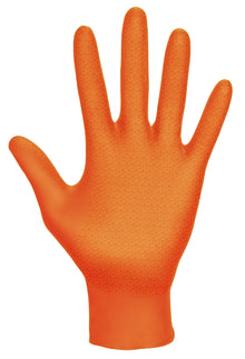 Raven Safety Astro-Grip 66475 DGN6647X Disposable Glove, 2XL, Nitrile, Orange, 9 in L, Powder-Free, Textured Grip, 7 mil THK, Application Type: Exam Grade