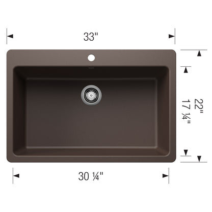 Liven 33 Super Single Dual Mount - Kitchen Sink