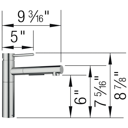 Blanco ALTA II Low Arc Pull-Out Dual-Spray Kitchen Faucet
