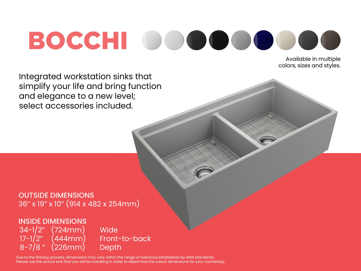 Contempo Step Rim - 10" Kitchen Sink - Matte Gray - Fireclay