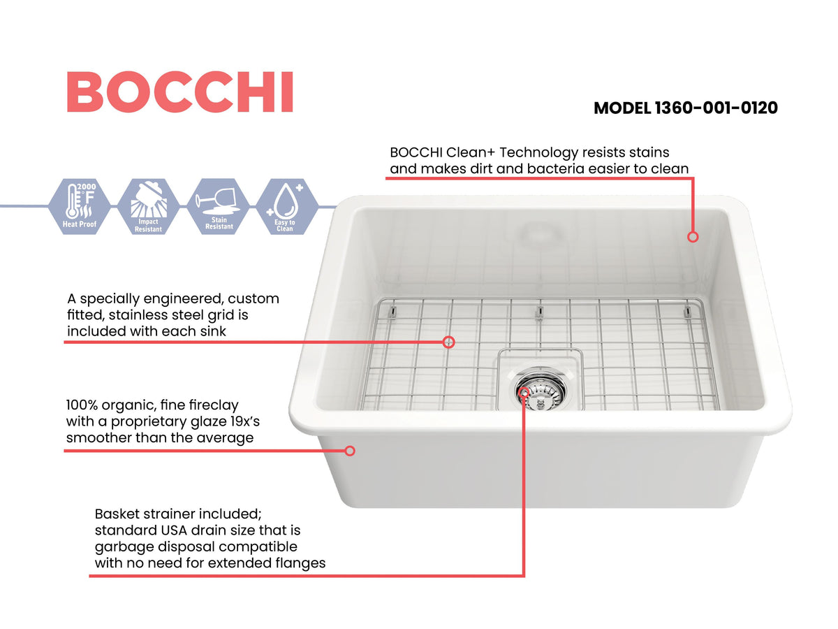 Sotto - 10" Modern Kitchen Sink - Dual - Fireclay