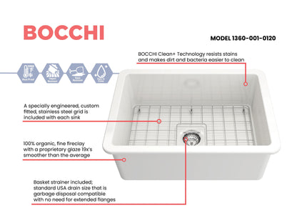 Sotto - 10" Modern Kitchen Sink - Dual - Fireclay