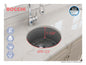 BOCCHI 1361-006-0120 Sotto Modern Bar Sink, Round Shape, 9 in H x 18 1/2 in W x 18 1/2 in L, Dual Mounting, Fireclay, Matte Gray, Import